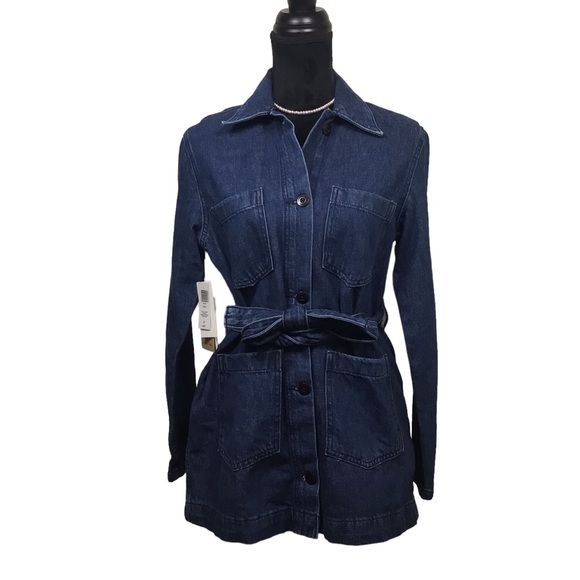 NWT Wilfred Free Port Belted Denim Jacket Size Small - Picture 3 of 7